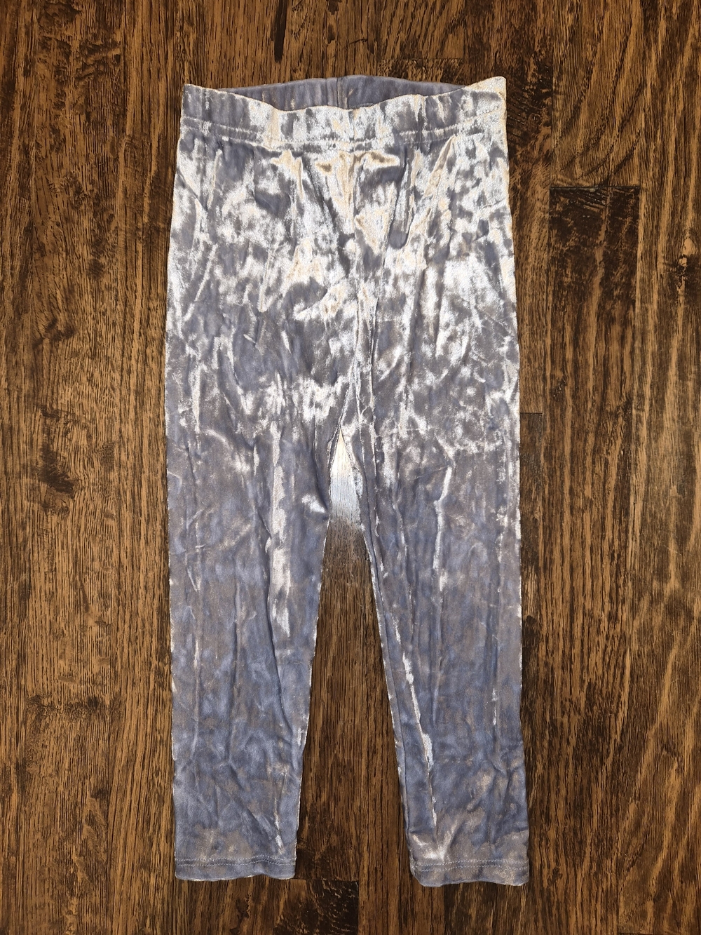 OshKosh B'gosh Silver Gray Blue.Crushed Velvet Kids Leggings 4T
